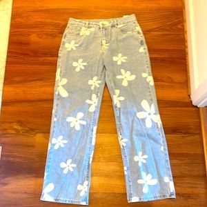 Flower high waisted jeans